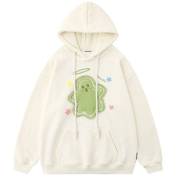 Makersluxe® Winter Pullover Hoodie Flocked Ghost