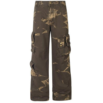 Makersluxe® Street Style Washed Cargo Pants Fire