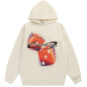 Makersluxe® Street Style Hoodie Colorful Dice Print