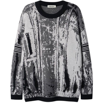 Makersluxe® Grey Gradient Jacquard Sweater