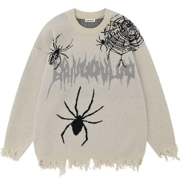 Makersluxe® Gothic Style Spider Knit Sweater