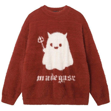 Makersluxe® Cartoon Plush Sweater Devil Ghost