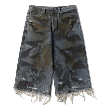 Makersluxe® Vintage Ripped Frayed Denim Shorts
