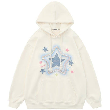 Makersluxe® Chic Hoodie Star Denim Patch