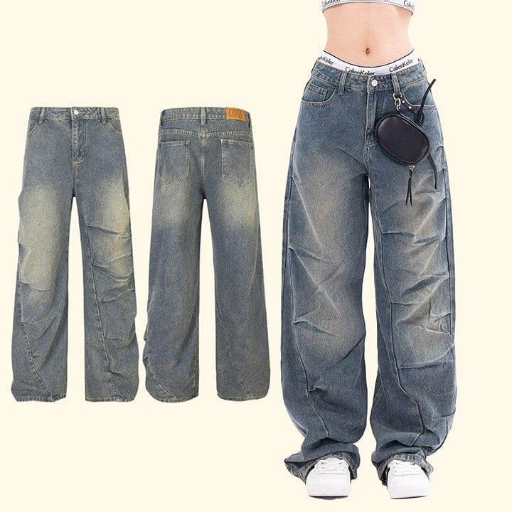 Makersluxe® Dark Tie Dye Washed Cargo Jeans