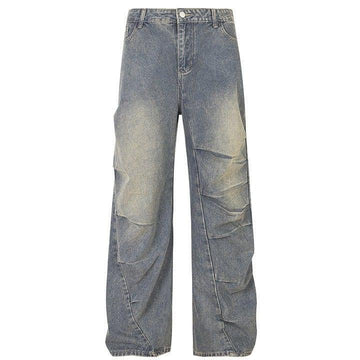 Makersluxe® Dark Tie Dye Washed Cargo Jeans