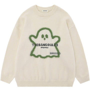 Makersluxe® Cozy Knit Sweater Flocked Ghost