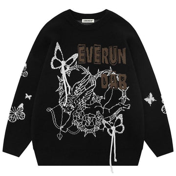 Makersluxe® Harajuku Cupid Sweater with Butterfly