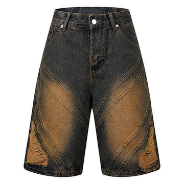 Makersluxe® Trendy Distressed Washed Denim Shorts