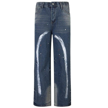 Makersluxe® High Street Elastic Waist Pleated Jeans