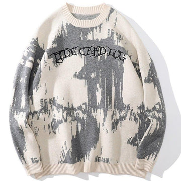 Makersluxe Streetwear Knitted Sweater Tie Dye