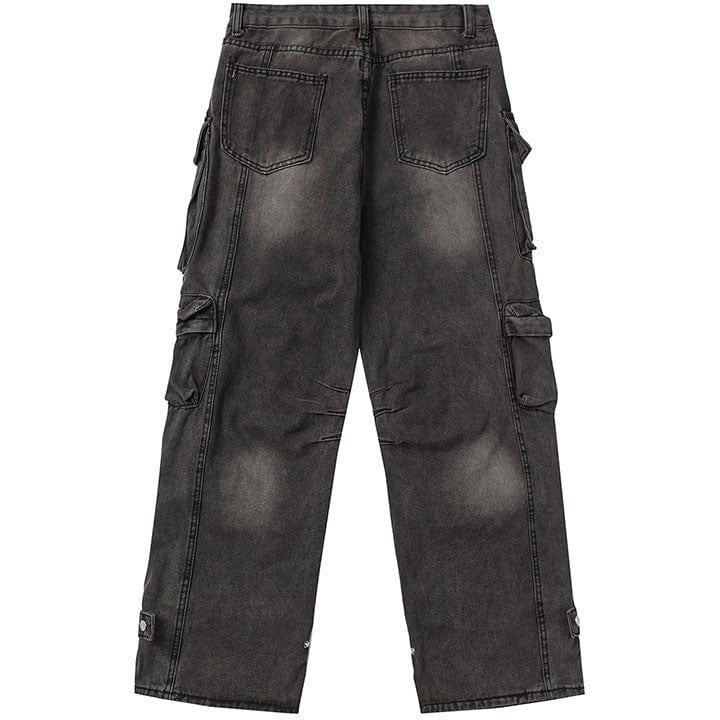 Makersluxe® Unique Utility Cargo Jeans Multiple Pockets