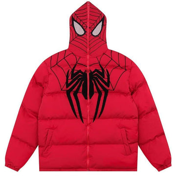 Makersluxe® Hooded Puffer Winter Coat Spider Web