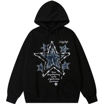 Makersluxe® High Street Hoodie Star Patchwork