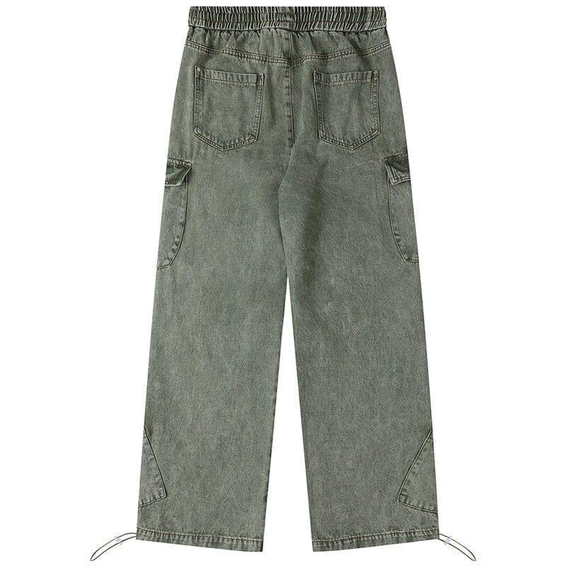 Makersluxe Stylish Cargo Jeans Multiple Pockets