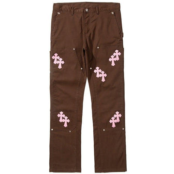 Makersluxe Streetwear Slim Fit Jeans Cross Patch