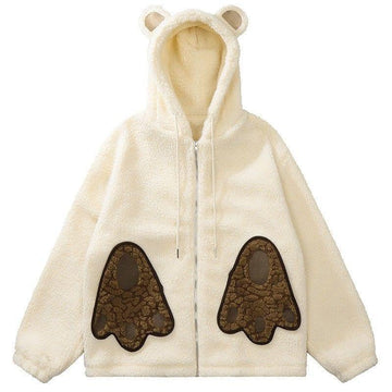 Makersluxe® Teddy Bear Hooded Sherpa Jacket