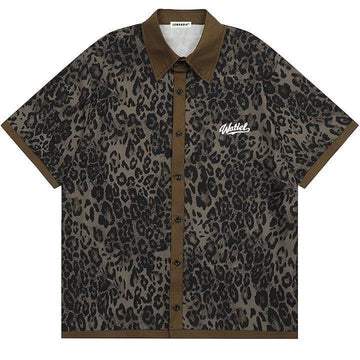 Makersluxe® Leopard Print Button Down Shirt