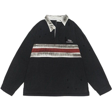 Makersluxe® Patchwork Color Block Stripe Sweatshirt