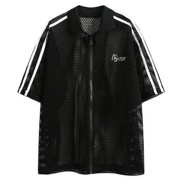 Makersluxe® Street Style Mesh Fishnet Shirt