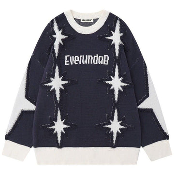Makersluxe® Chic Crew Neck Sweater with Star