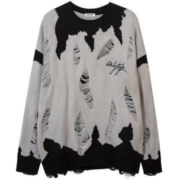 Makersluxe® Distressed Knit Sweater Color Block Patch
