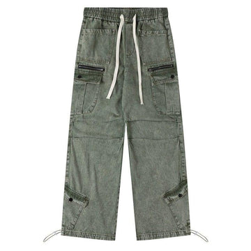 Makersluxe Stylish Cargo Jeans Multiple Pockets