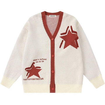 Makersluxe® Warm Knit Cardigan Sweater Flocked Star