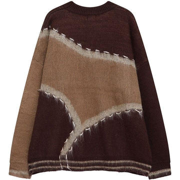 Makersluxe® Warm Patchwork Sweater Color Block