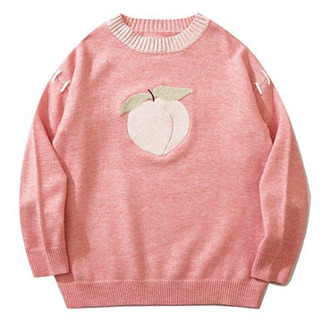 Makersluxe Sweet Knitted Sweater Peach
