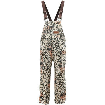 Makersluxe® Unisex Apricot Leopard Print Overalls