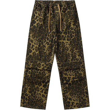 Makersluxe® Unisex Drawstring Waist Pants Cheetah