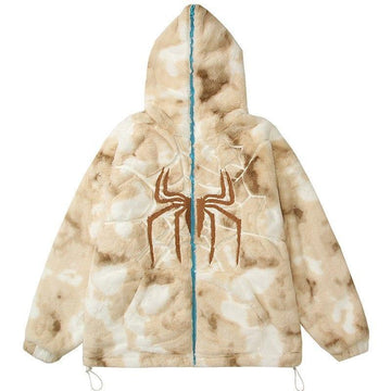 Makersluxe® Full Zip Hooded Winter Coat Spider