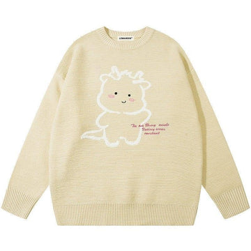 Makersluxe® Cute Knit Sweater Cartoon Dragon