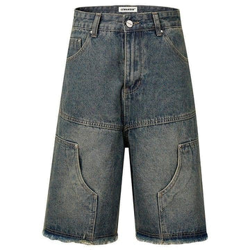 Makersluxe® Cargo Denim Shorts Pocket Patch