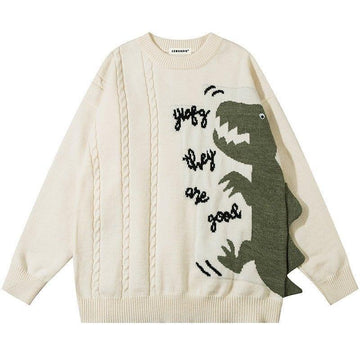 Makersluxe® Cozy Dinosaur Chunky Knit Sweater