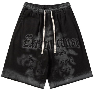 Makersluxe® Distressed Tie-Dye Letter Shorts