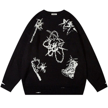 Makersluxe® Oversize Knit Sweater Star Pattern