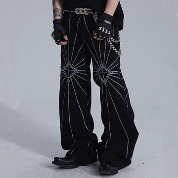 Makersluxe® Unisex Chain Stitch Denim Pants
