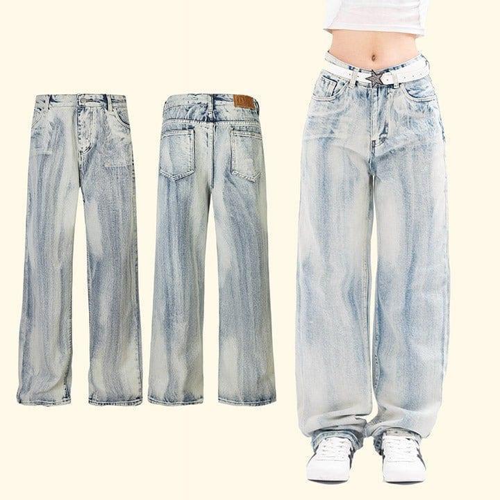Makersluxe® Loose Fit Acid Washed Skate Jeans