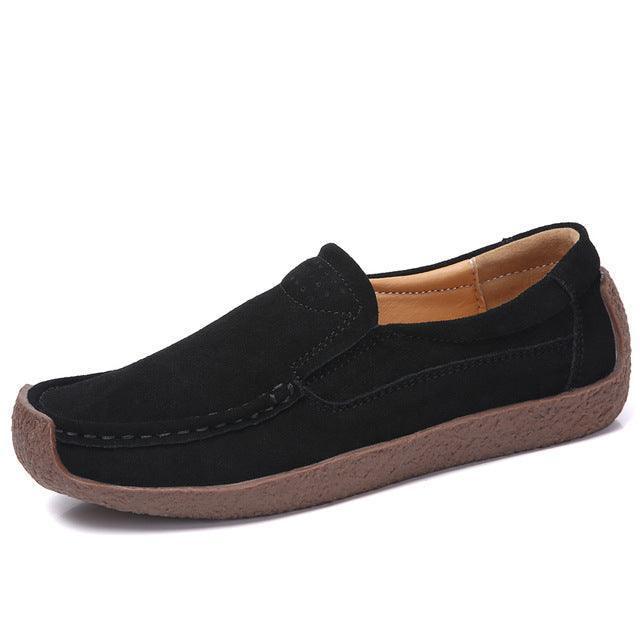 Makersluxe Shoes Hanna Women's Moccasin Black Shoes