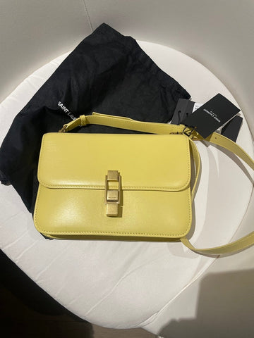 Saint Laurent Le Carré Satchel Bag Yellow Leather