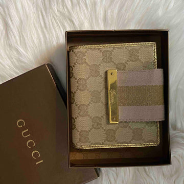 Gucci GG Supreme Beige Canvas Wallet -
