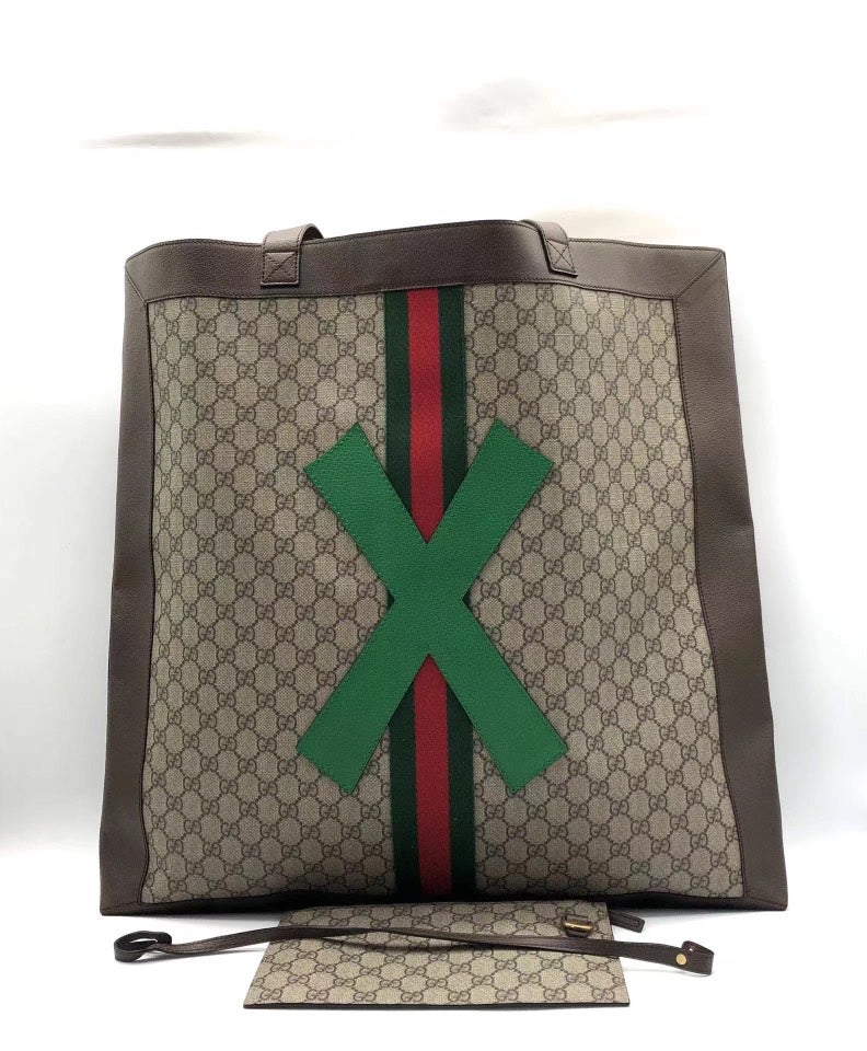 Gucci Ophidia Large Tote Brown and Green