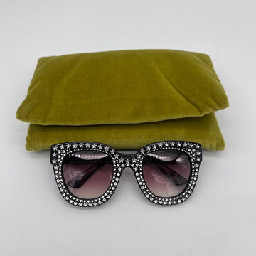 Gucci Black Studded Cat Eye Sunglasses with Gradient Lenses