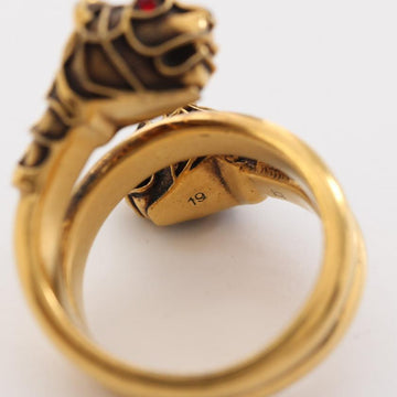 Gucci Tiger Head Ring with Swarovski Crystals in Gold and Red - Size 7