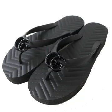 Gucci Black Flip Flop Sandals Size 38 Black Rubber Beach Slippers