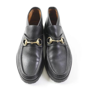 Gucci Men's Black Leather Horsebit Loafers Size 40.5