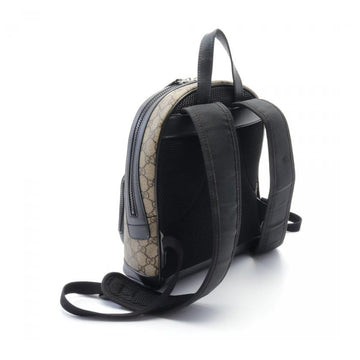 Gucci GG Supreme Small Backpack Rucksack PVC Leather Beige Black