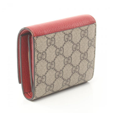Gucci GG Marmont Bi-Fold Wallet in Red/Beige PVC Leather - GG Supreme Pattern